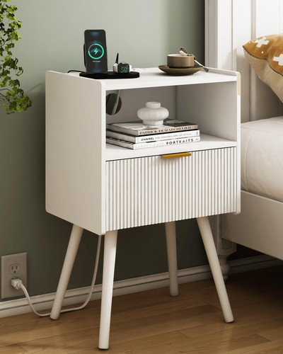 Comodino bianco con - comodino,