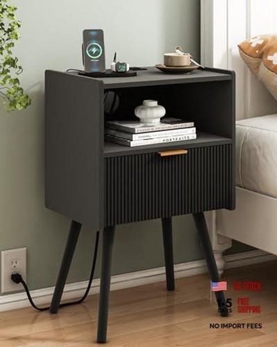 Comodino nero con - ,
